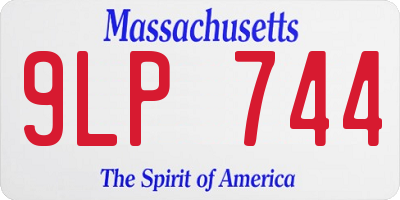 MA license plate 9LP744