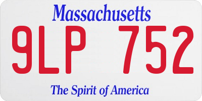 MA license plate 9LP752