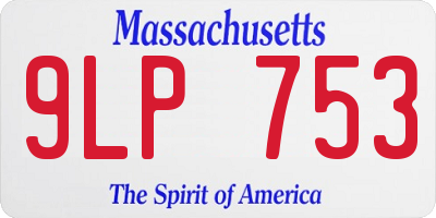MA license plate 9LP753