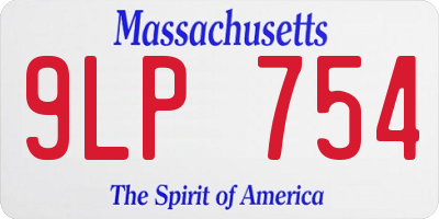 MA license plate 9LP754