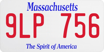 MA license plate 9LP756