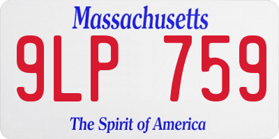 MA license plate 9LP759