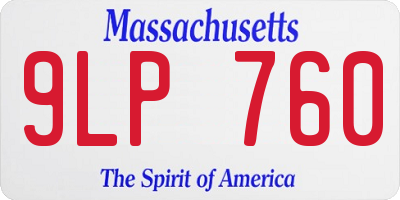MA license plate 9LP760