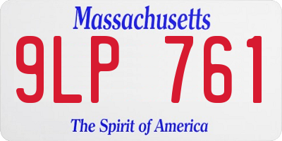 MA license plate 9LP761