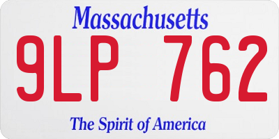 MA license plate 9LP762