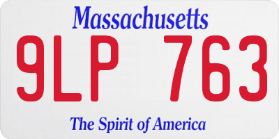 MA license plate 9LP763