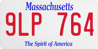 MA license plate 9LP764