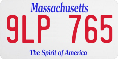 MA license plate 9LP765