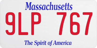 MA license plate 9LP767
