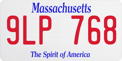 MA license plate 9LP768