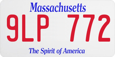 MA license plate 9LP772