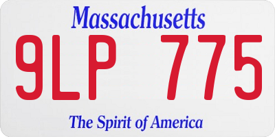 MA license plate 9LP775