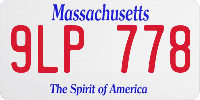 MA license plate 9LP778
