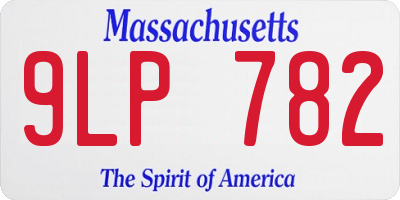 MA license plate 9LP782