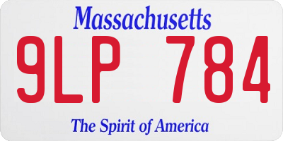 MA license plate 9LP784