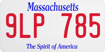 MA license plate 9LP785