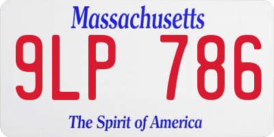 MA license plate 9LP786