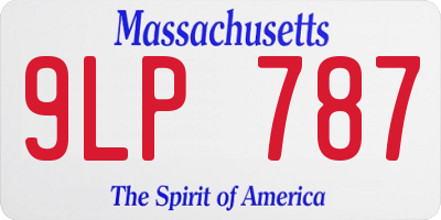 MA license plate 9LP787