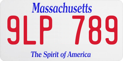 MA license plate 9LP789