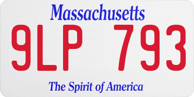 MA license plate 9LP793
