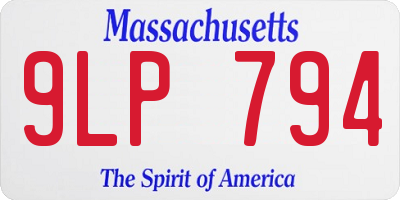 MA license plate 9LP794