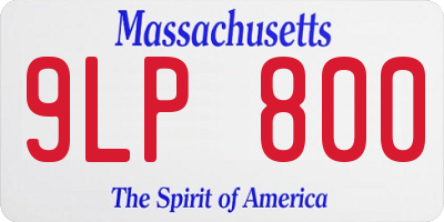 MA license plate 9LP800