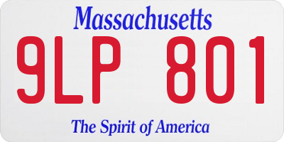 MA license plate 9LP801