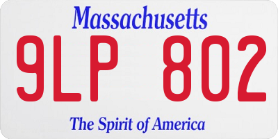 MA license plate 9LP802