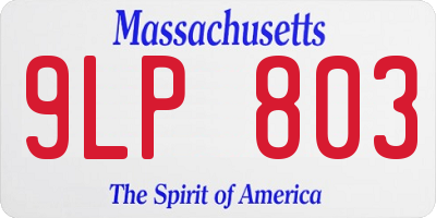 MA license plate 9LP803