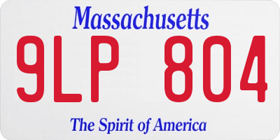 MA license plate 9LP804