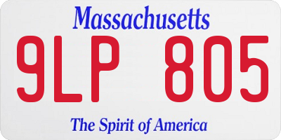 MA license plate 9LP805