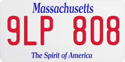 MA license plate 9LP808