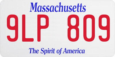 MA license plate 9LP809