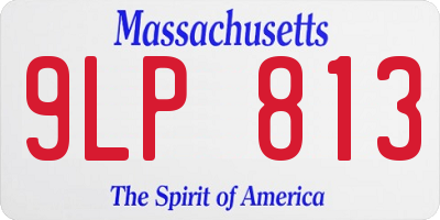 MA license plate 9LP813