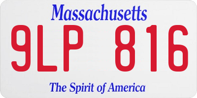 MA license plate 9LP816