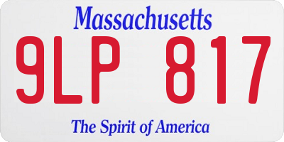 MA license plate 9LP817