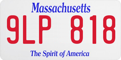 MA license plate 9LP818