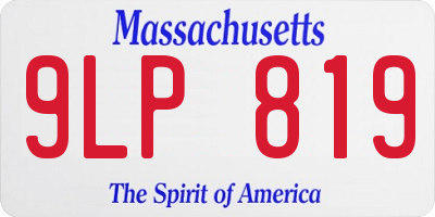 MA license plate 9LP819