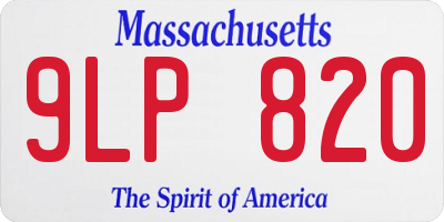 MA license plate 9LP820