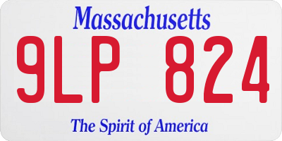 MA license plate 9LP824