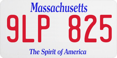 MA license plate 9LP825