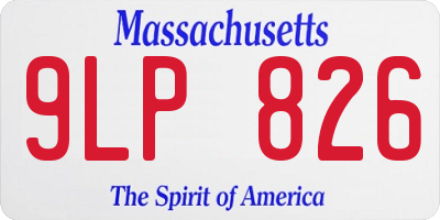 MA license plate 9LP826
