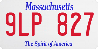 MA license plate 9LP827