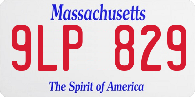 MA license plate 9LP829