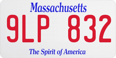 MA license plate 9LP832
