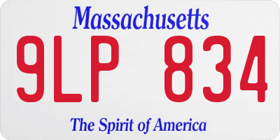 MA license plate 9LP834