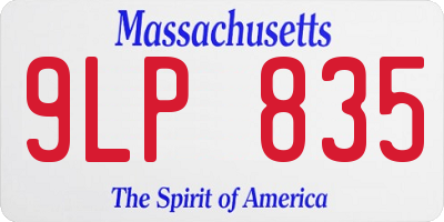 MA license plate 9LP835