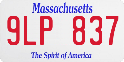 MA license plate 9LP837