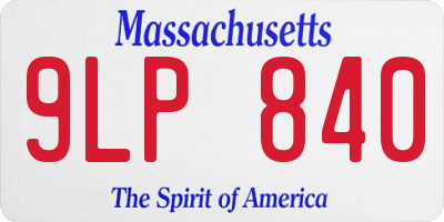 MA license plate 9LP840