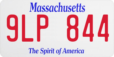 MA license plate 9LP844